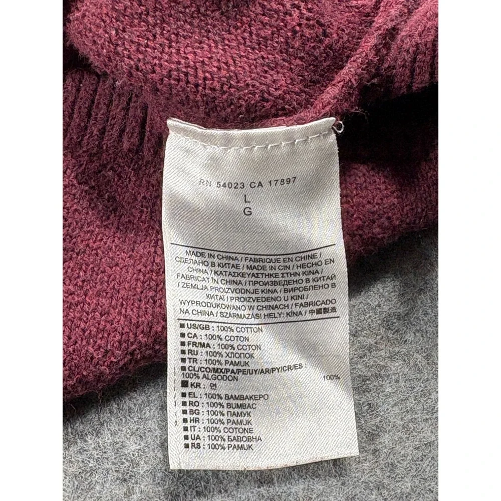 Banana Republic Burgundy Mock‎ Neck Button Pocket Sweater Men's Large